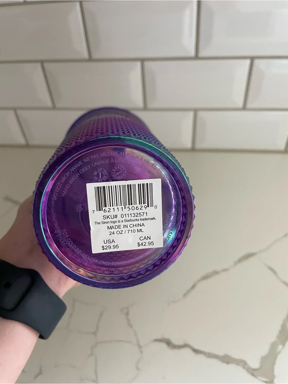 Starbucks Purple Oil Slick iridescent Studded Venti 24oz Tumbler cup Summer 2022